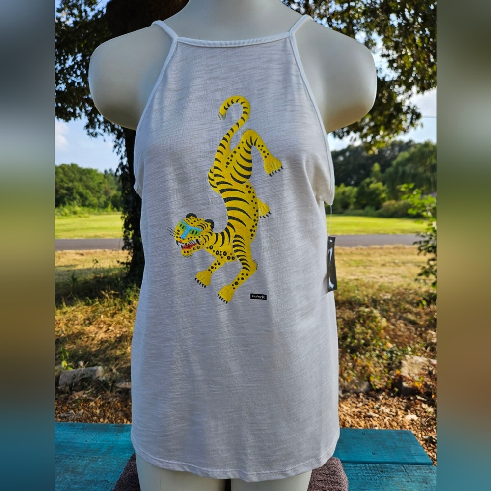 Hurley Women’s Nike DRI-FIT Tiger Party Graphic Spaghetti Strap Top